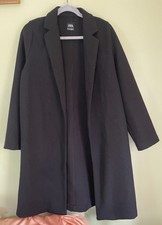 ZARA Womens Black Mid-Length Overcoat Long Sl...