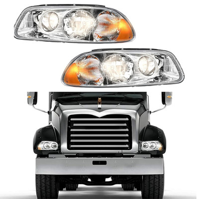 1998-2018 Pair Headlight Assembly For Mack Vision CX CXN GU4 GU5 GU7 GU8  Bulbs