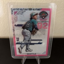 2025 Panini Prospect Edition Cole Young Rookie #62 Holo Pink Velocity /79