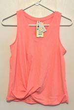 All in Motion Women’s Twist Front Ribbed Tank Top, Coral, Size XS