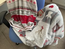 Christmas Themed Throws for Sofa / armchair x 2