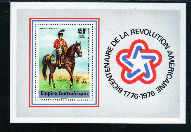 CENTRAL AFRICAN REPUBLIC #C144 1976 AMERICAN BICENT. MINT VF NH O.G S/S aa