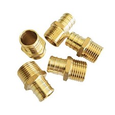 5-Pack PEX 3/4" x 1/2" Male NPT Adaptors Brass Crimp Fittings LF Brass,ASTM