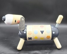 Janod Rotating Dog Wooden Educational Toy Match Shapes Colors Pretend Play