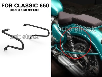 Original Royal Enfield Klassisch 650 Schwarz Weich Gepäcktasche Schienen