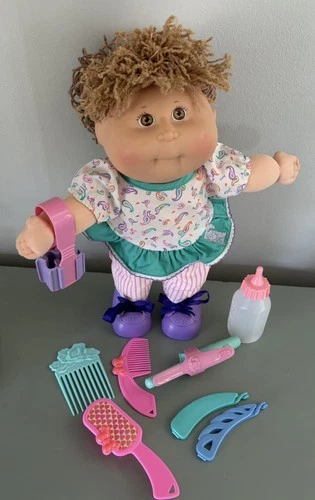 Cabbage Patch Kid Crimp and Curl doll 1990 Hasbro 1st Edition ++ accessories!!!