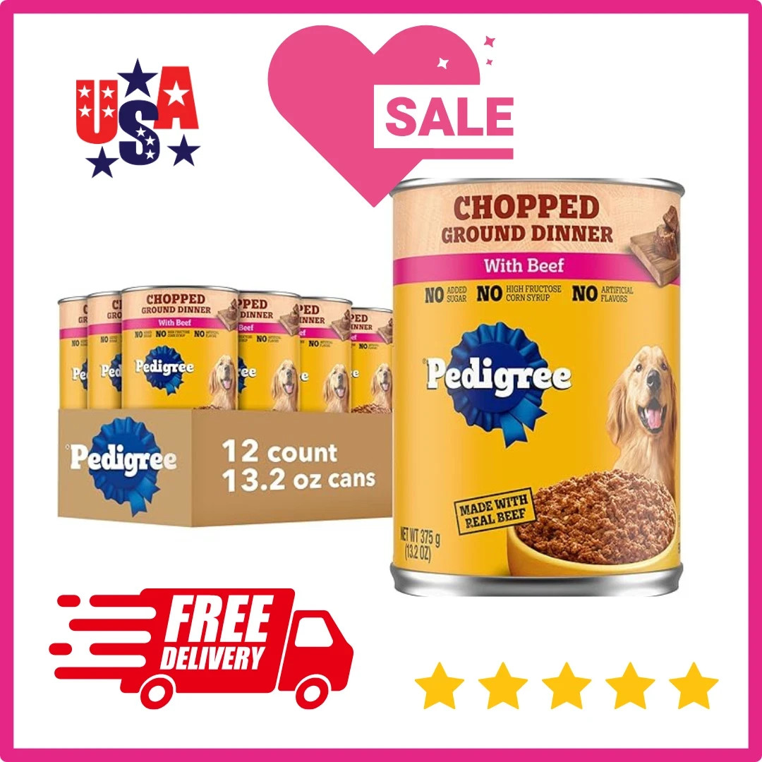 Pedigree Chopped Ground Dinner Chicken & Beef Wet Dog Food, 