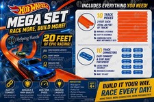 Hot Wheels Car Track Mega Set. 20' Feet Of Hot Wheel Track & 10 Track Connectors