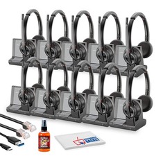 10x Poly Savi 8220 Office Wireless DECT Headset System Bundle