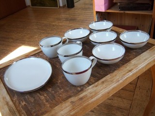 9 Teile Becher Schalen Platte Treasure Platin Sieger Design by Fürstenberg