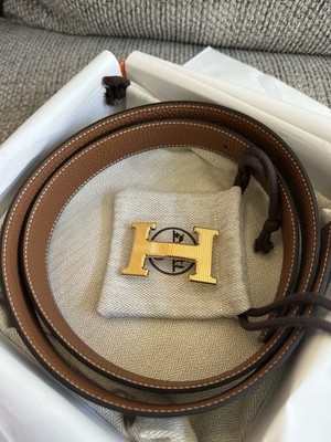 HERMES（エルメス）リバーシブル H belt GOLD 95 size 95 NEW Hermes GOLD Constance H Men Belt & Reversible leather