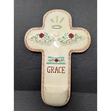 Holy Water Font- Porcelain Floral Ivy Cross - Amscan Inc