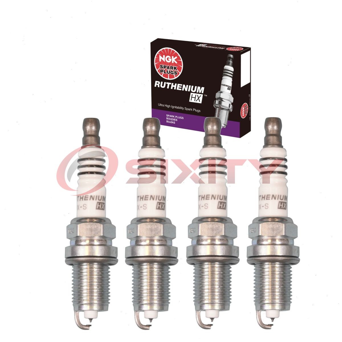 4 pcs NGK Ruthenium HX Spark Plugs for 1999-2002 Daewoo Nubira 2.0L L4 - yo