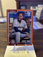 2026 Topps series 1 James Wood Celebration Dugout Peeks Orange /25 SSP  #349
