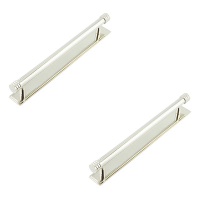 2er Pack eleganter Schrankgriff aus poliertem Nickel mit abgestufter Rückplatte - Küche