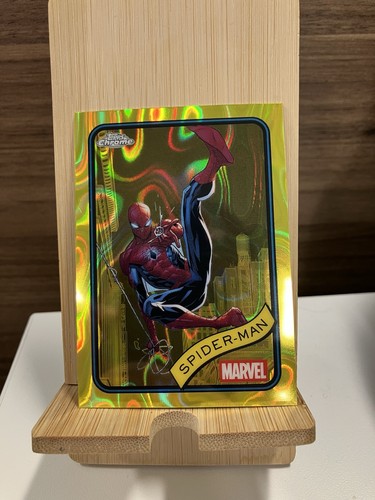 SPIDER-MAN 2025 Topps Chrome Marvel Yellow Lava Refractor #101 SP