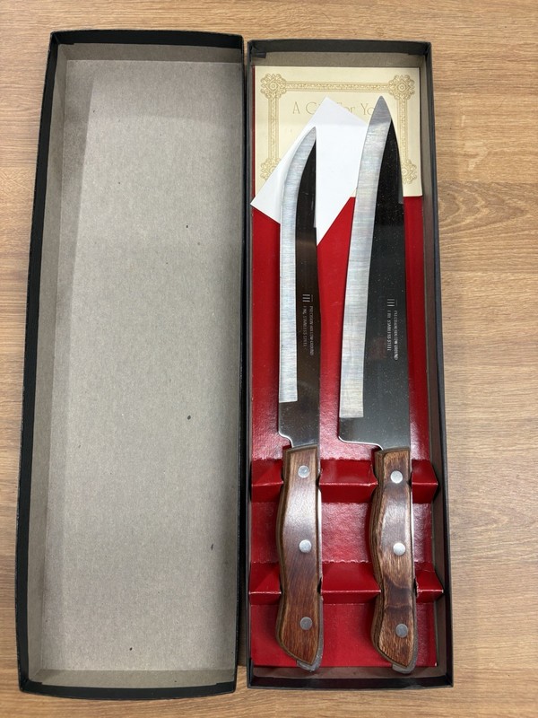 Maxam Mid Century Modern Carving and Slicing Knife Set Original Box Never Used