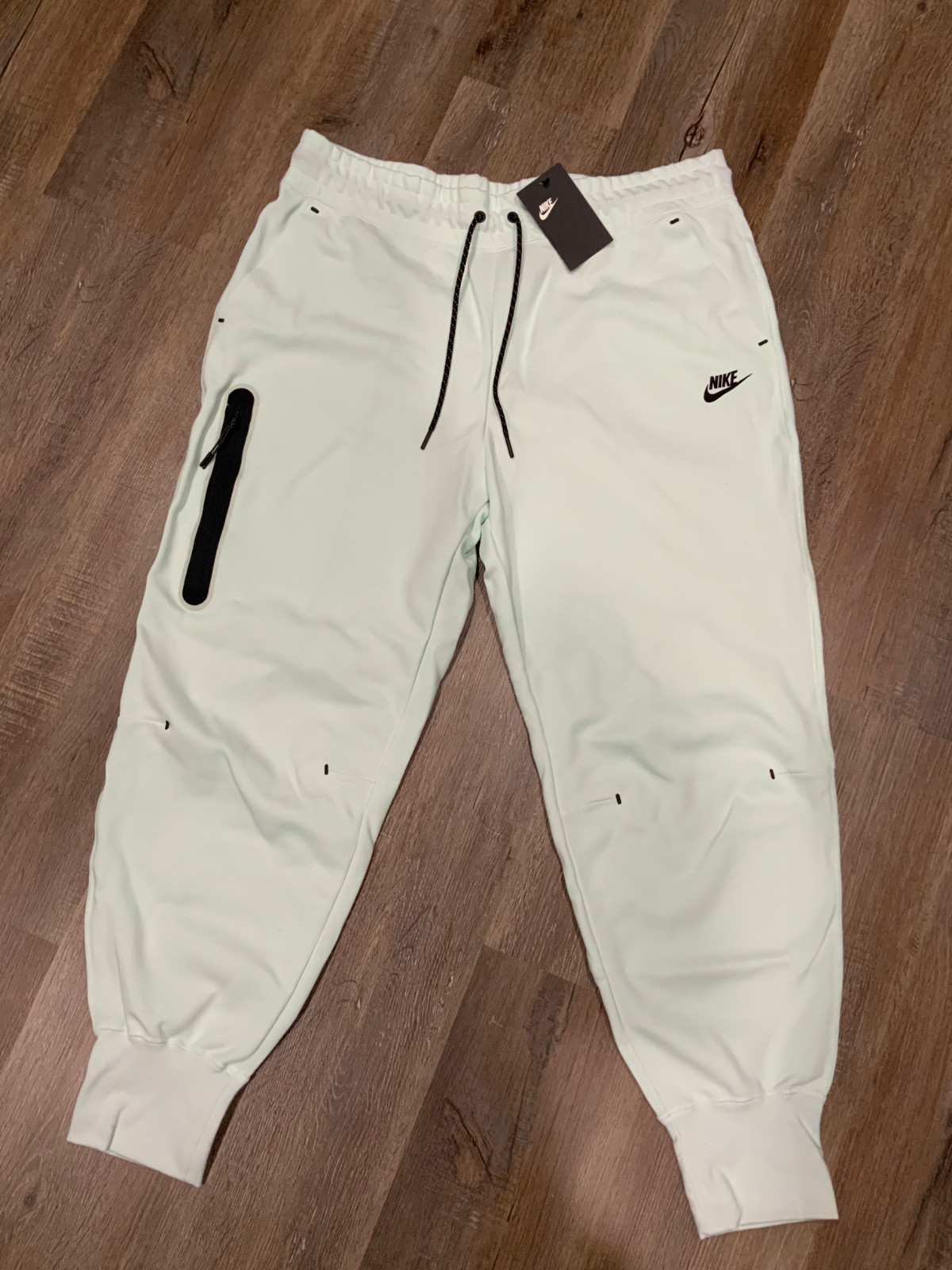 New NIKE Sportswear High Rise Tech Fleece Pants CW4292 Mint Green Black Sz XL