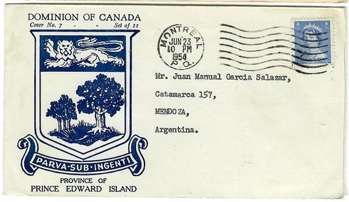 Canada 1954 Cover - Montreal to ARGENTINA - ph186
