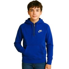 Nike Hooded Sweatshirt Hoodie  Zip Blue Pullover Size Youth BOYS Medium