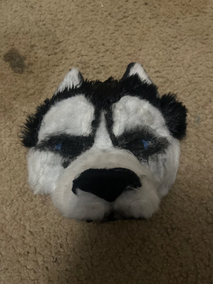 Máscara Husky Siberiano Sin Elástico Máscara Therian y Cola con Cuentas Foto 3 de 4