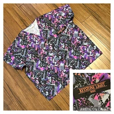 Vintage Keystone Light Beer Scrubs by Doc Splatter Purple XL VNeck Shirt Rare