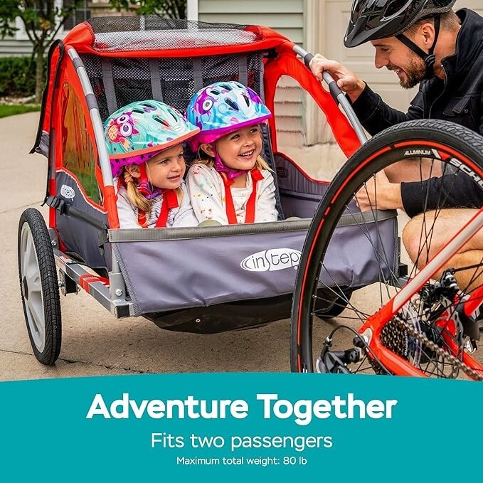InStep Take 2 Folding Frame Outdoor Nylon Bike Trailer with InStep Take 2 Folding Frame Outdoor Nylon Bike Trailer with