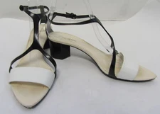 NARCISO RODRIGUEZ Black/White Color Block Sandal Heels Size 8.5
