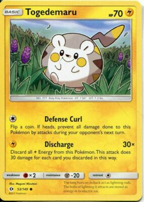 Pokemon Karte Togedemaru 53/149 Nr 777 Roly-Poly Pokemon TCG CCG