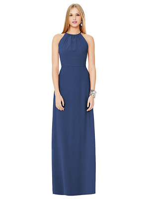 Dessy 8151.....Full Length, Halter, Open Back Dress....Sailor...Size  16....NWT | eBay