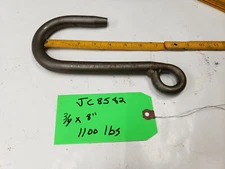 LMHE JC8582 1100 lb Steel Foundry Lifting J-Hook  3/4"  x 8" Reach MADE USA