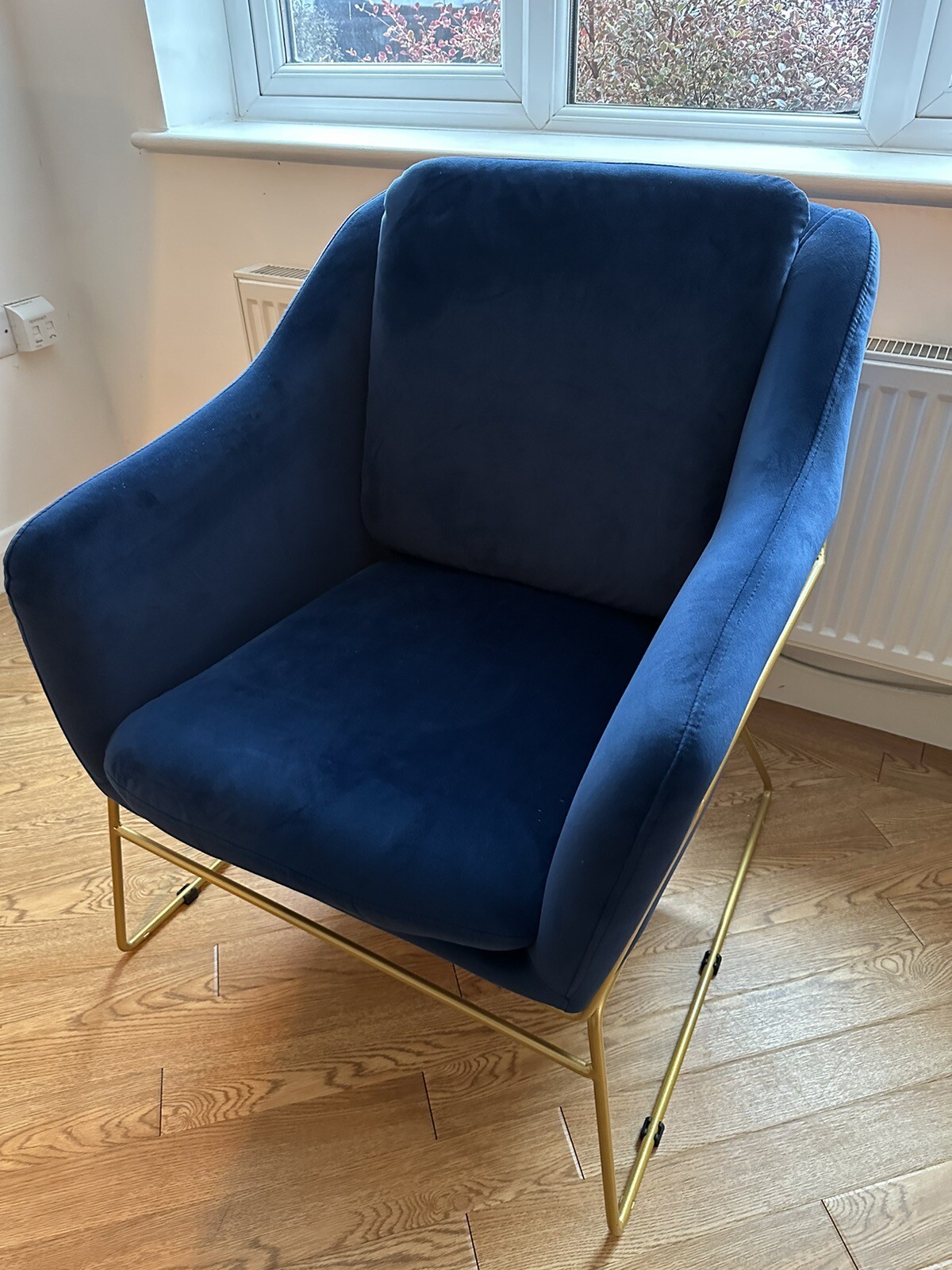 Swoon Velvet Navy And Dark Green Three Seater Sofa, Footstool And Chair