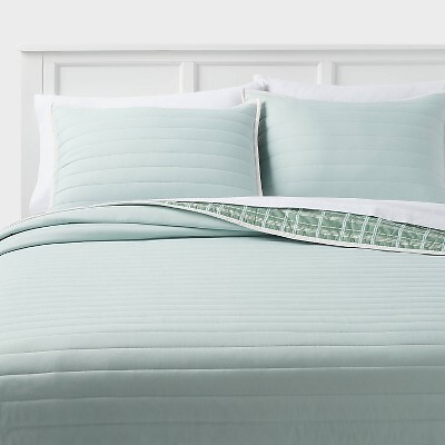 Стеганое одеяло из микрофибры в клетку Полный рост светло-зеленого цвета - Предметы первой необходимости для комнаты 2690₽