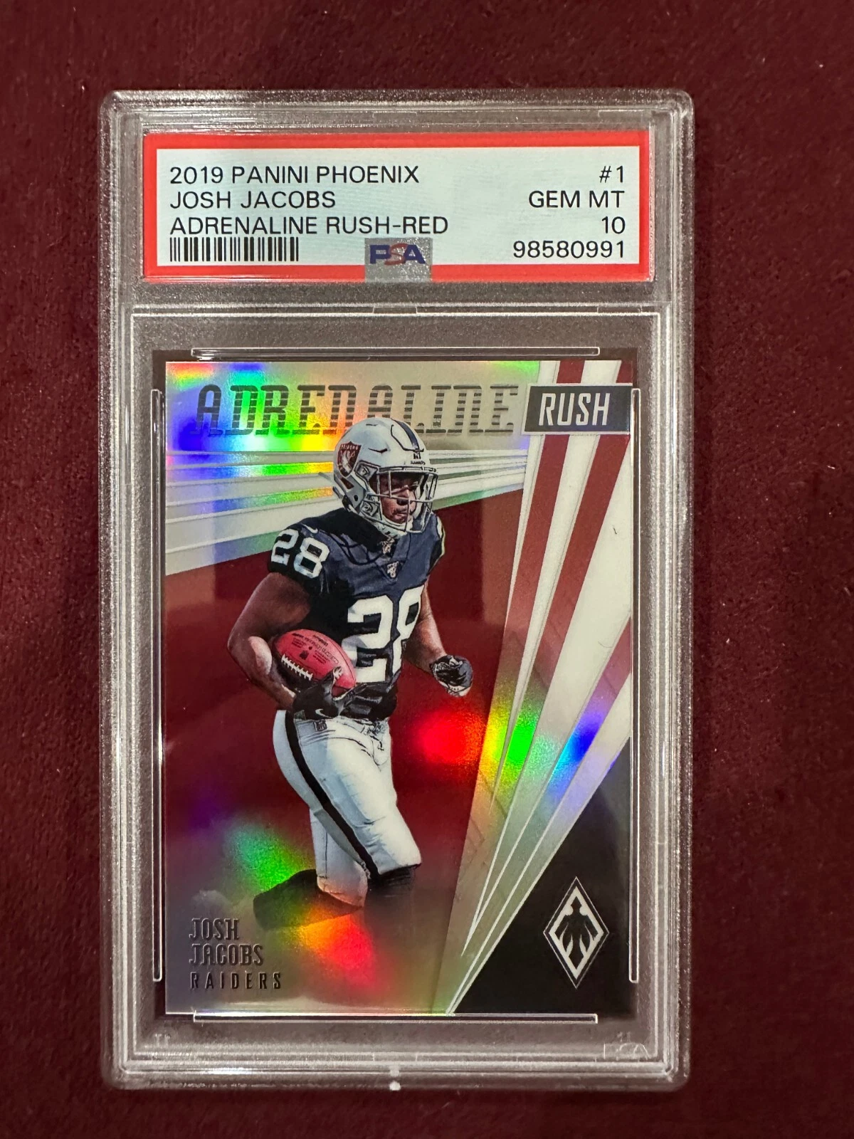 Josh Jacobs Panini Phoenix Adrenaline Rush #1 Red