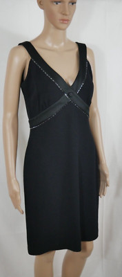 ST JOHN EVENING BY MARIE GRAY Strick Kleid Elegant Schwarz WOLLE Größe DE 38/40