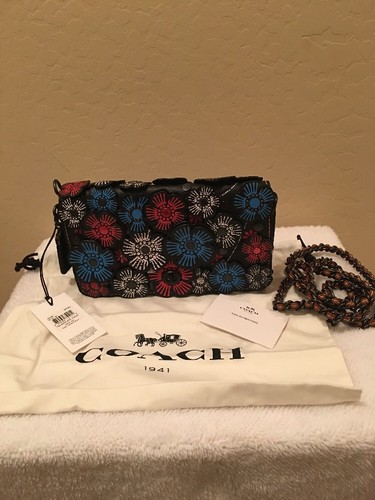 coach purse with leather flowers