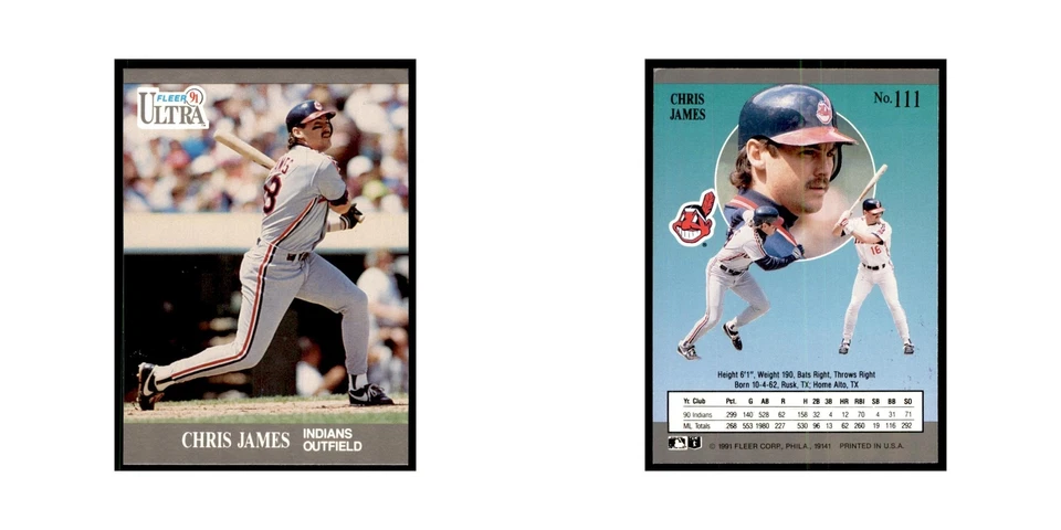 Chris James 1991 Fleer Ultra #111 Baseball Cards Baseball Card NM - Image 3 of 3