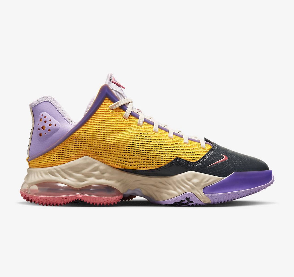 【美品】NIKE Lebron 19 Low LA Yellow/Purple Nike LeBron 19 Low Basketball Shoes Lilac Pink Glaze Men's