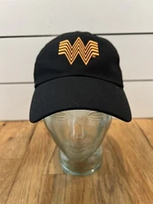 EUC Whataburger Hat Strapback Adjustable Black Embroidered Logo Front