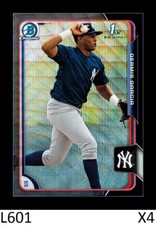 1-2015 BOWMAN CHROME BLACK WAVE REFRACTOR DERMIS GARCIA YANKEES QTY