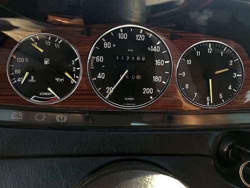 For Mercedes W123 76-85 Dashboard Gauge Dash Chrome Dial Aluminium Rings x3 - Picture 10 of 10