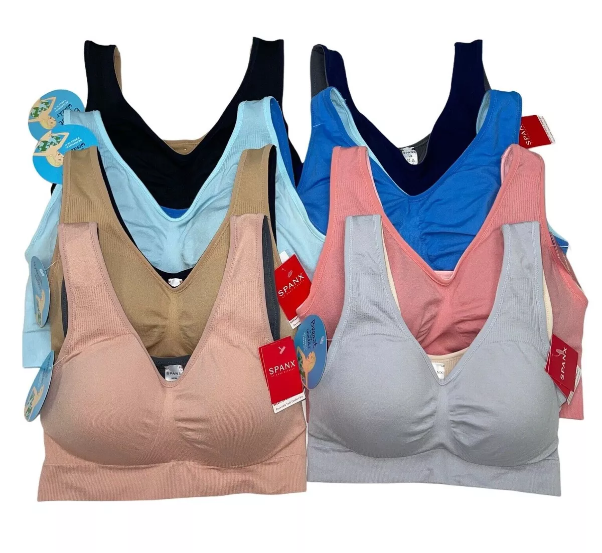 Women's Genie Bra Seamless 3-Pack - Neutral Color Comfort Sports Bras