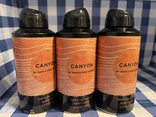 3 NEW BATH  BODY WORKS CANYON MEN'S COLLECTION ALL OVER BODY SPRAY COLOGNE CAN