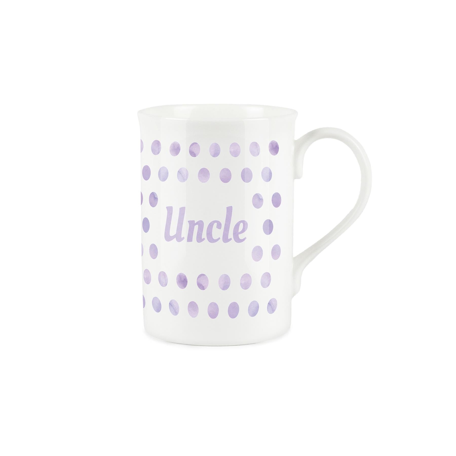 Uncle Mug - Polka Dots Lilac Bone China Tea/Coffee Gift for Uncles
