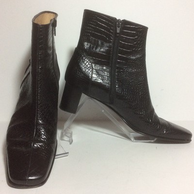 croc embossed booties