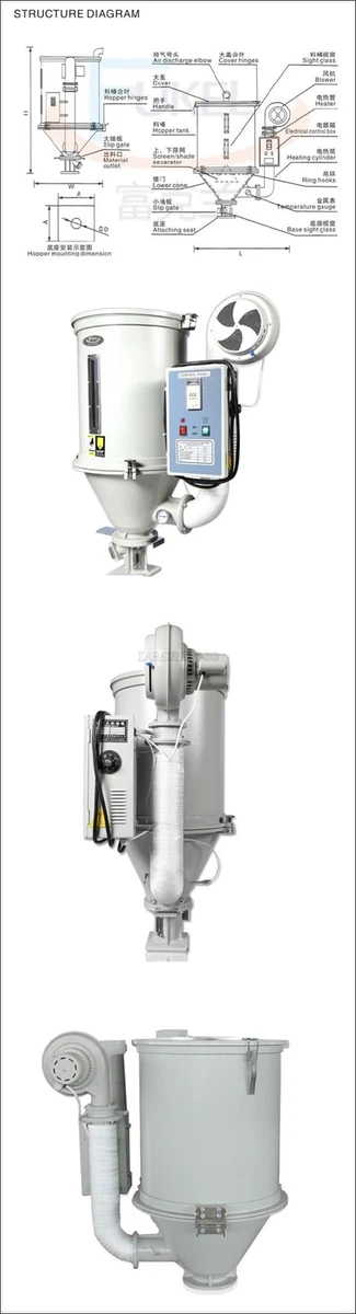 Hot air 2024 hopper dryer