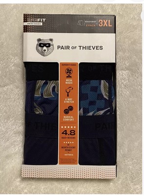 Pair of Thieves SUPERFIT 2-Pack Adult Mens Boxer Briefs, Size 3XL (46-48)
