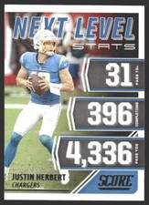 Justin Herbert #NL10 2021 Score Next Level Stats Red Los Angeles Chargers
