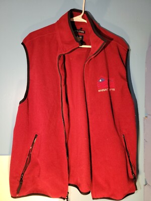 Devon & Jones Womens Red Zip Up Fleece Vest XL