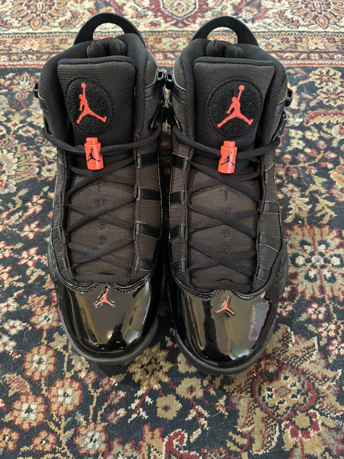 Nike Jordan Shoes Men's Size 10 6 Rings Basketball Gym Hype Black